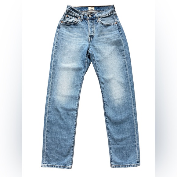 Levi’s 501 Curve High Rise straight Jeans in Lucid Dream Blue 24/30 - Picture 2 of 10